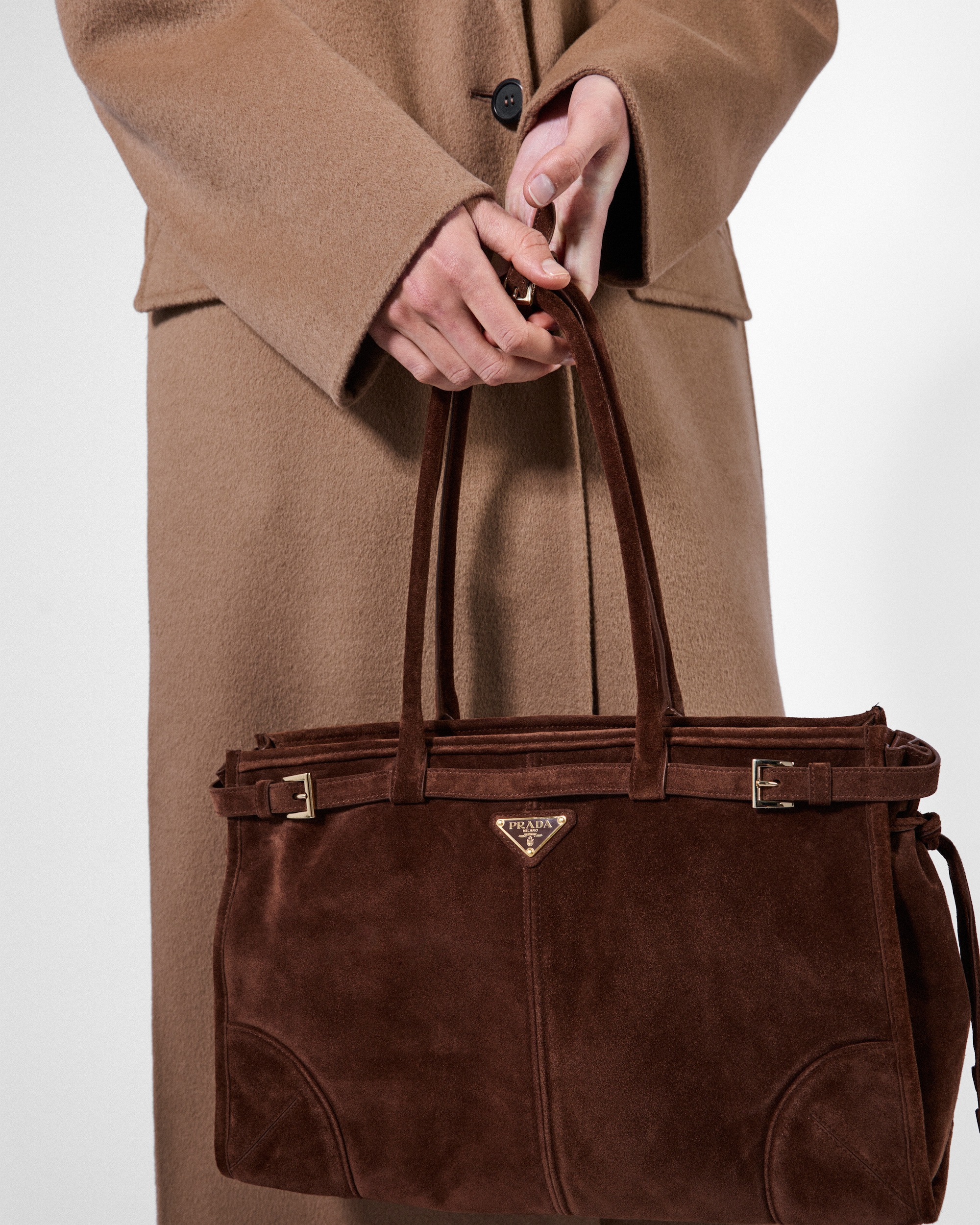 Prada Bonnie large suede handbag - Image 6